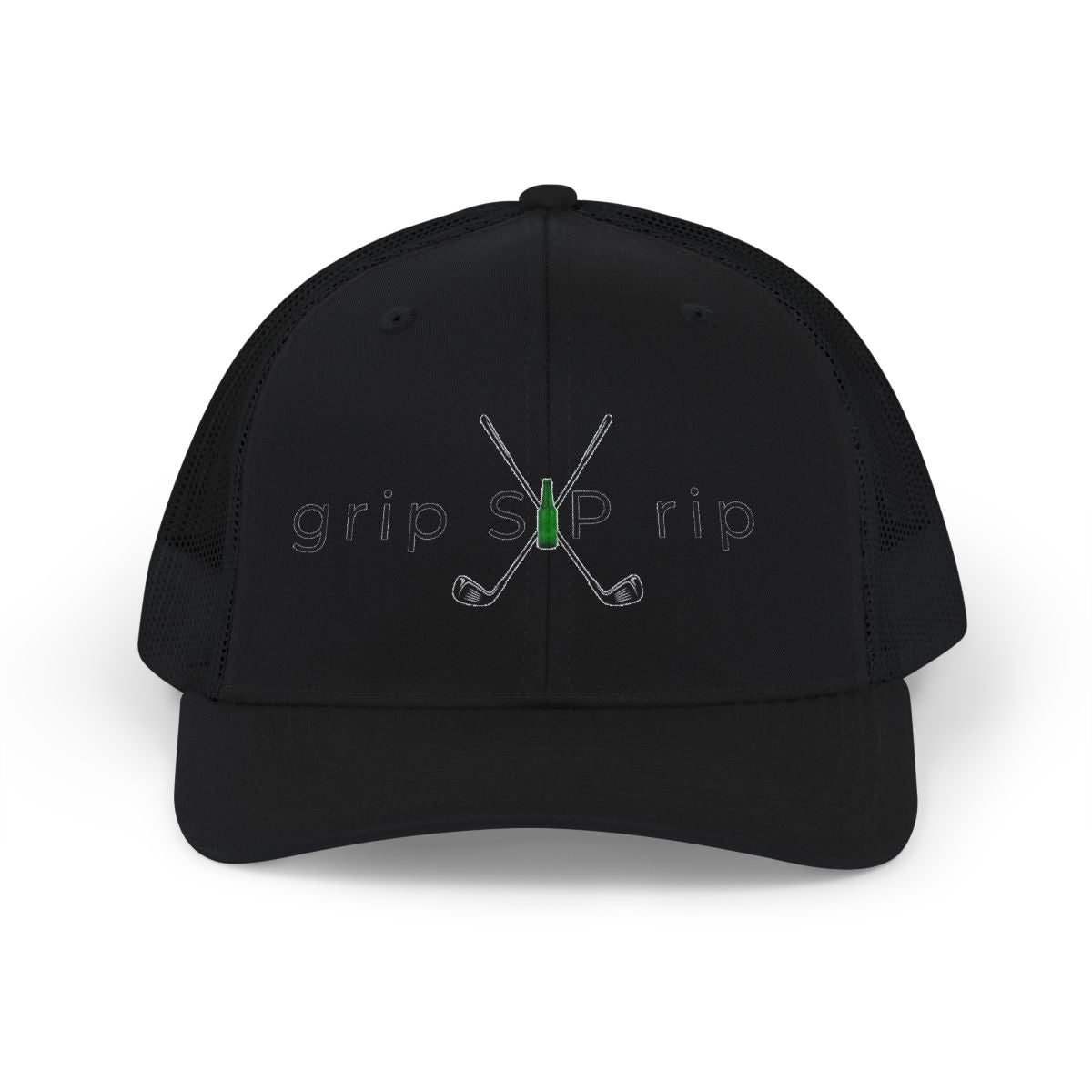 Grip Sip Rip Trucker Hat - Black